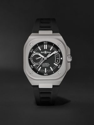 BR-X5 Automatic Chronometer 41mm Titanium and Rubber Watch, Ref. No. BRX5R-BL-TI/SRB