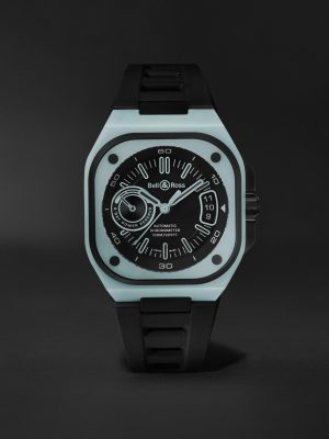 BR-X5 Lum Automatic 41mm Titanium and Rubber Watch, Ref. No. BRX5R-BLUM-TC/SRB