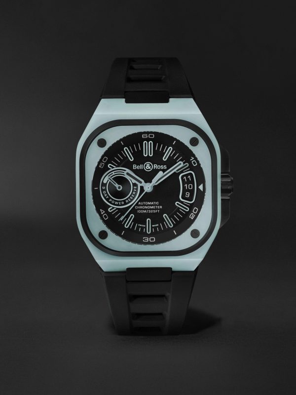 BR-X5 Lum Automatic 41mm Titanium and Rubber Watch, Ref. No. BRX5R-BLUM-TC/SRB