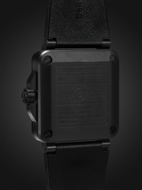 BR-03 Diver Automatic 42mm Ceramic and Rubber Watch, Ref. No. BR03A-D-BL-CE/SRB - BK