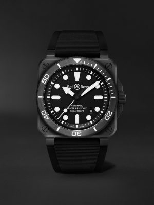 BR-03 Diver Automatic 42mm Ceramic and Rubber Watch, Ref. No. BR03A-D-BL-CE/SRB