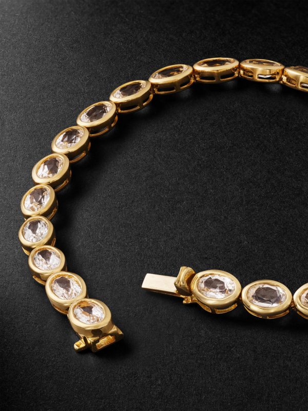18-Karat Yellow Gold Topaz Tennis Bracelet - BK
