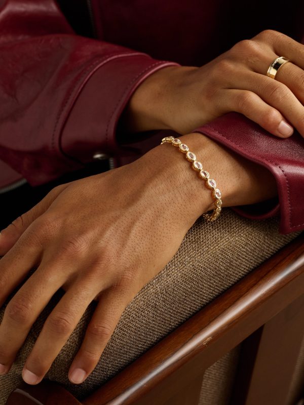 18-Karat Yellow Gold Topaz Tennis Bracelet - OU