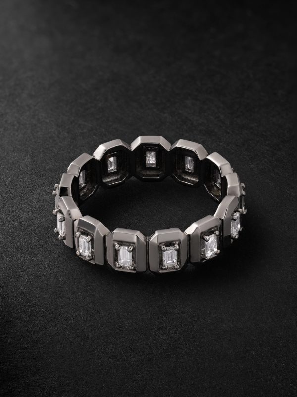 Bezel & Beyond 18-Karat Blackened Gold Diamond Ring - BK Bezel & Beyond 18-Karat Blackened Gold Diamond Ring - BK