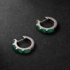 18-Karat Blackened Gold Emerald Hoop Earrings