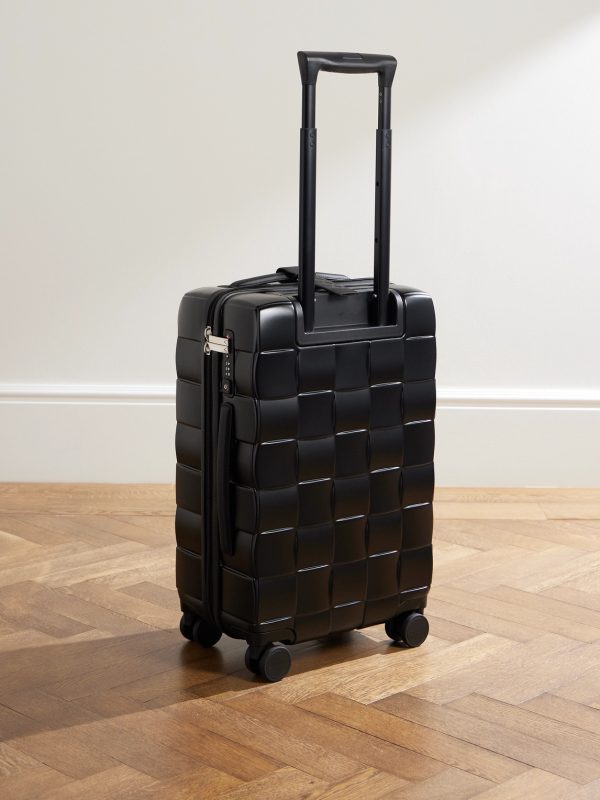 Odyssey 55cm Leather-Trimmed Intrecciato Polycarbonate Suitcase - BK Odyssey 55cm Leather-Trimmed Intrecciato Polycarbonate Suitcase - BK