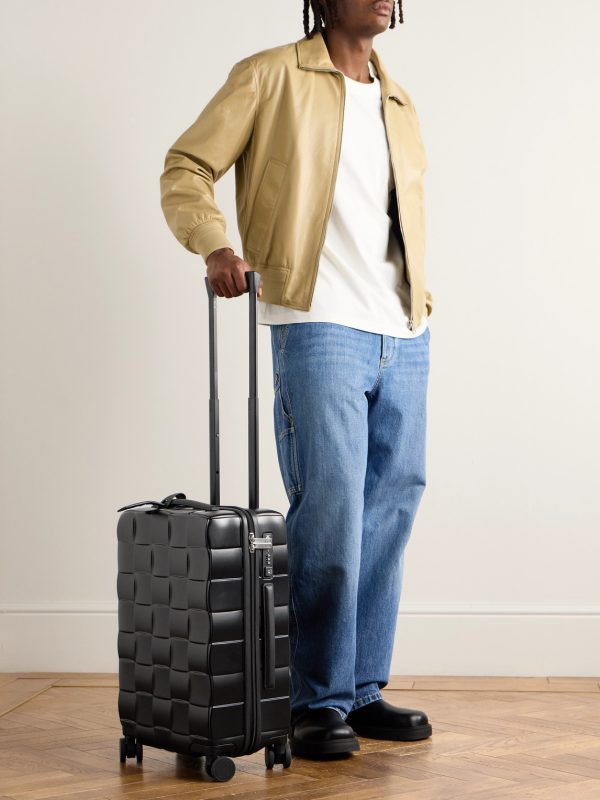 Odyssey 55cm Leather-Trimmed Intrecciato Polycarbonate Suitcase - OU Odyssey 55cm Leather-Trimmed Intrecciato Polycarbonate Suitcase - OU