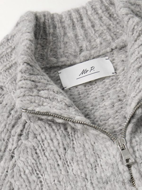 Alpaca-Blend Bouclé Zip-Up Cardigan - CU Alpaca-Blend Bouclé Zip-Up Cardigan - CU