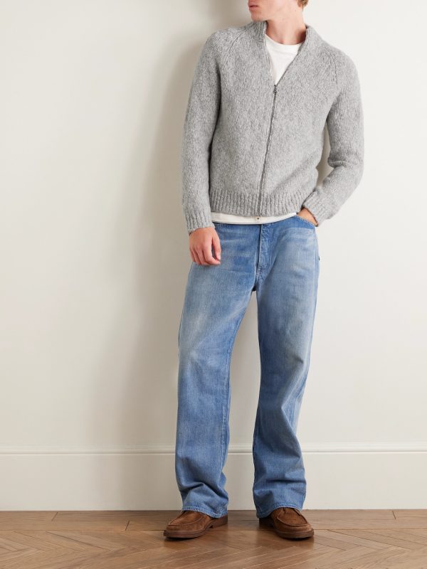 Alpaca-Blend Bouclé Zip-Up Cardigan - OU Alpaca-Blend Bouclé Zip-Up Cardigan - OU