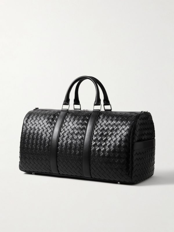 Intrecciato Leather Weekend Bag - BK
