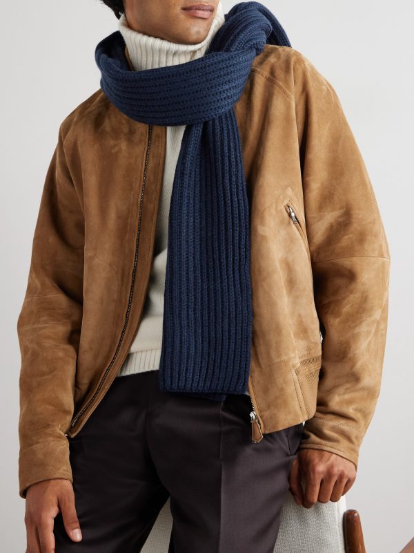 Ribbed Cashmere Scarf - OU Ribbed Cashmere Scarf - OU