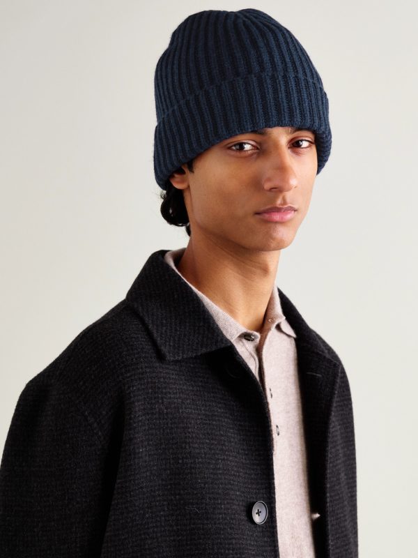 Ribbed Cashmere Beanie - OU