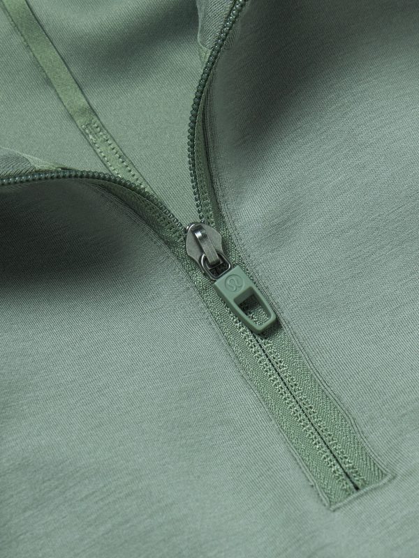 Smooth Spacer Stretch Recycled-Jersey Half-Zip Sweatshirt - CU Smooth Spacer Stretch Recycled-Jersey Half-Zip Sweatshirt - CU