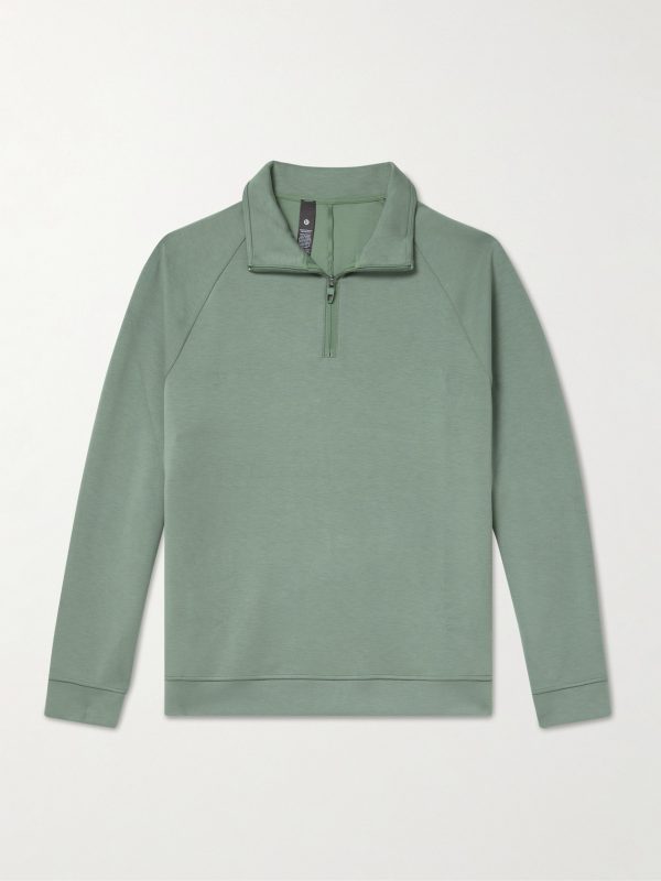 Smooth Spacer Stretch Recycled-Jersey Half-Zip Sweatshirt Smooth Spacer Stretch Recycled-Jersey Half-Zip Sweatshirt
