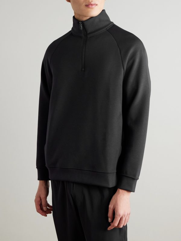 Smooth Spacer Stretch Recycled-Jersey Half-Zip Sweatshirt - FR Smooth Spacer Stretch Recycled-Jersey Half-Zip Sweatshirt - FR