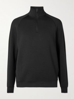 Smooth Spacer Stretch Recycled-Jersey Half-Zip Sweatshirt Smooth Spacer Stretch Recycled-Jersey Half-Zip Sweatshirt