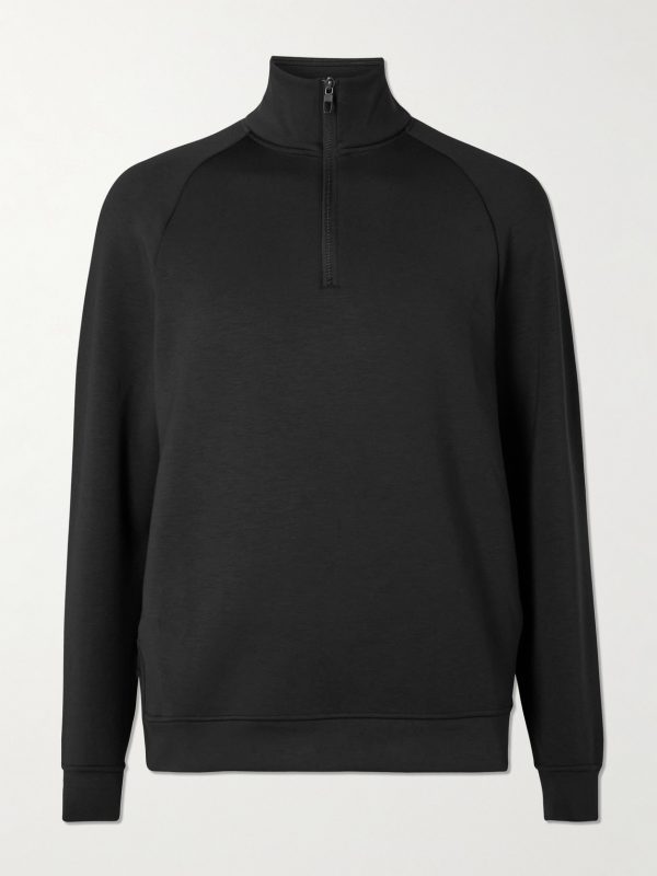 Smooth Spacer Stretch Recycled-Jersey Half-Zip Sweatshirt Smooth Spacer Stretch Recycled-Jersey Half-Zip Sweatshirt