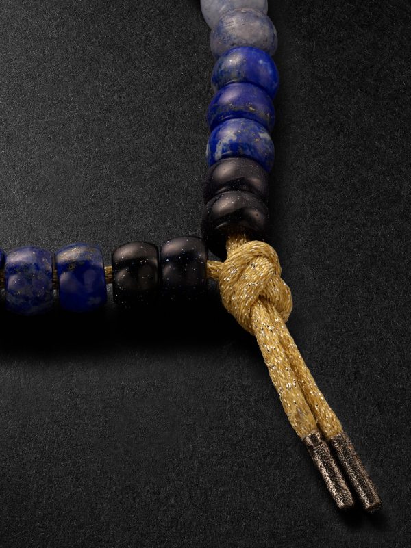 Montauk Forte 18-Karat White and Blackened Gold Multi-Stone Beaded Bracelet - BK Montauk Forte 18-Karat White and Blackened Gold Multi-Stone Beaded Bracelet - BK