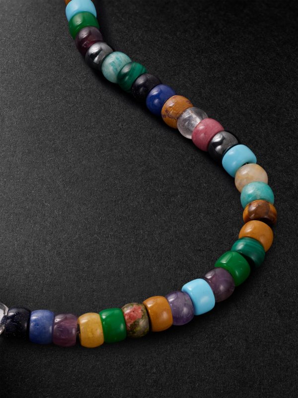 Moonbow 18-Karat Gold Multi-Stone Beaded Necklace - CU