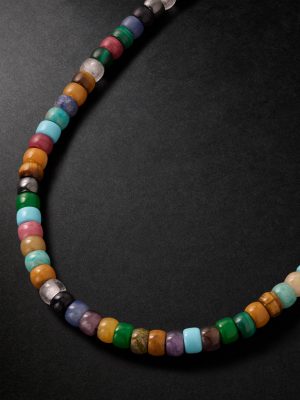 Moonbow 18-Karat Gold Multi-Stone Beaded Necklace Moonbow 18-Karat Gold Multi-Stone Beaded Necklace