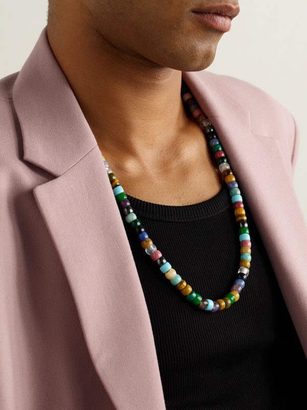 Moonbow 18-Karat Gold Multi-Stone Beaded Necklace - OU