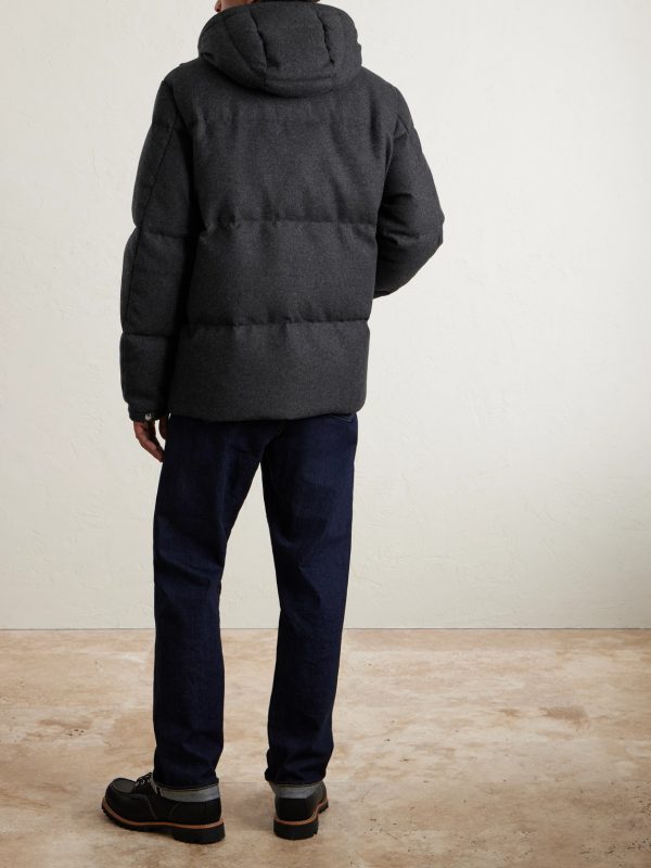 Quilted Flannel Down Jacket - BK