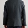 Shell-Trimmed Flannel Blazer - BK Shell-Trimmed Flannel Blazer - BK