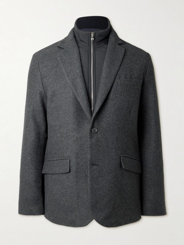 Shell-Trimmed Flannel Blazer Shell-Trimmed Flannel Blazer