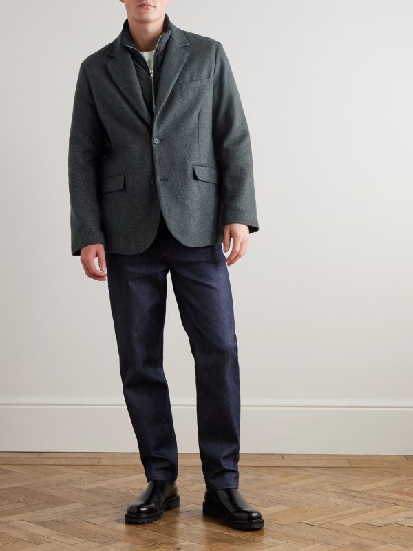 Shell-Trimmed Flannel Blazer - OU Shell-Trimmed Flannel Blazer - OU