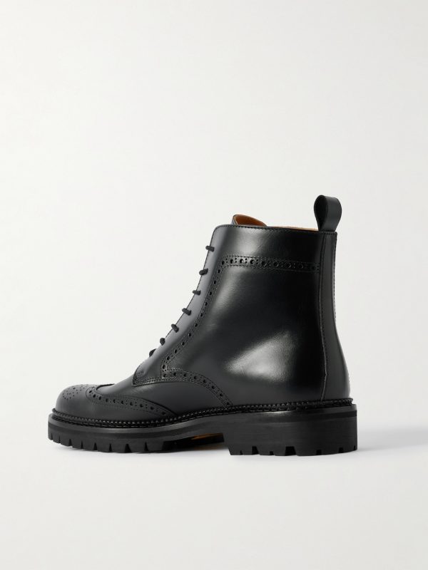 Jacques Waxed-Leather Brogue Boots - BK Jacques Waxed-Leather Brogue Boots - BK
