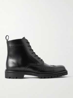Jacques Waxed-Leather Brogue Boots