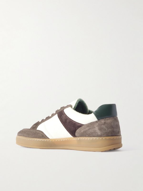 Colour-Block Suede and Leather Sneakers - BK Colour-Block Suede and Leather Sneakers - BK