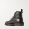 Commander Shearling-Lined Leather Lace-Up Boots - BK Commander Shearling-Lined Leather Lace-Up Boots - BK