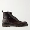 Commander Shearling-Lined Leather Lace-Up Boots Commander Shearling-Lined Leather Lace-Up Boots