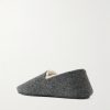 Shearling-Lined Woven Slippers - BK