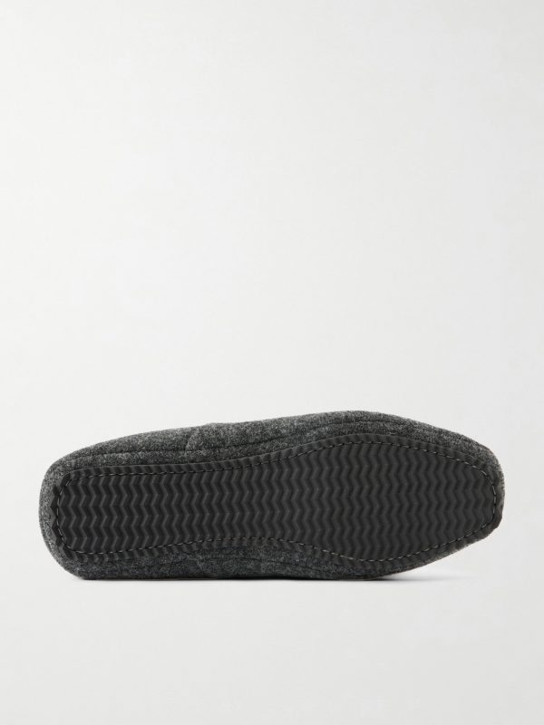 Shearling-Lined Woven Slippers - E1