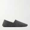 Shearling-Lined Woven Slippers