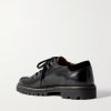 Suede-Trimmed Leather Hiking Derby Shoes - BK