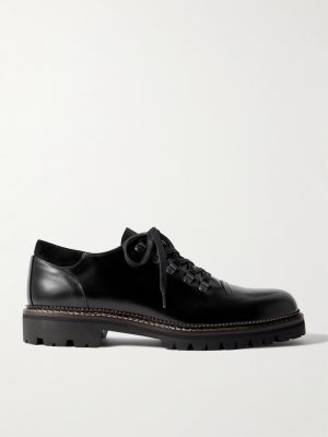 Suede-Trimmed Leather Hiking Derby Shoes Suede-Trimmed Leather Hiking Derby Shoes
