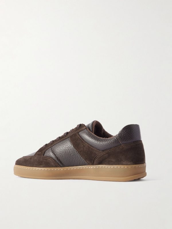 Suede and Full-Grain Leather Sneakers - BK Suede and Full-Grain Leather Sneakers - BK