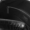 Croc-Effect Leather Briefcase - E1 Croc-Effect Leather Briefcase - E1