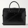 Croc-Effect Leather Briefcase Croc-Effect Leather Briefcase