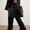 Croc-Effect Leather Briefcase - OU Croc-Effect Leather Briefcase - OU