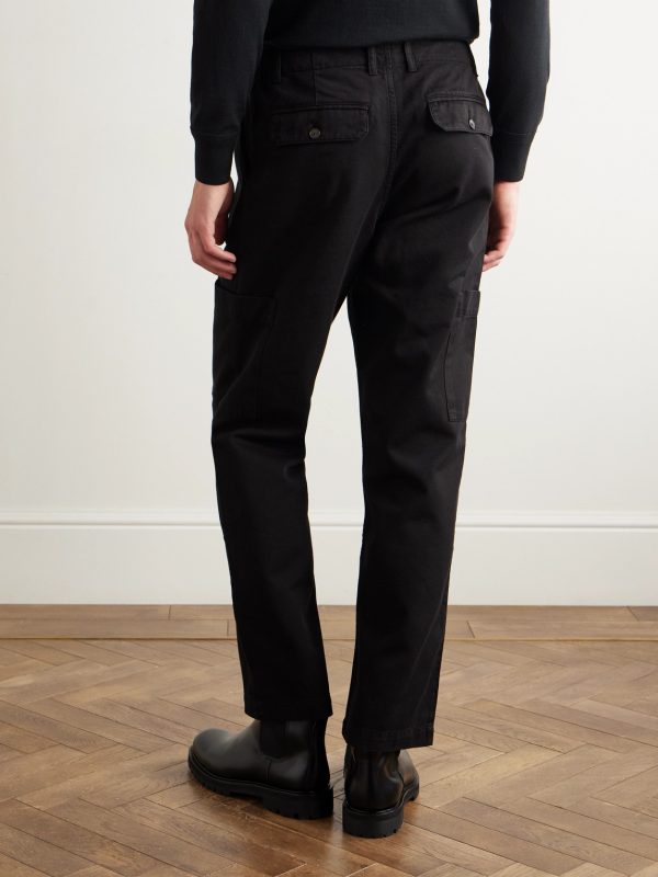 Edward Straight-Leg Cotton-Twill Cargo Trousers - BK Edward Straight-Leg Cotton-Twill Cargo Trousers - BK