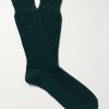 Waffle-Knit Cotton-Blend Socks Waffle-Knit Cotton-Blend Socks