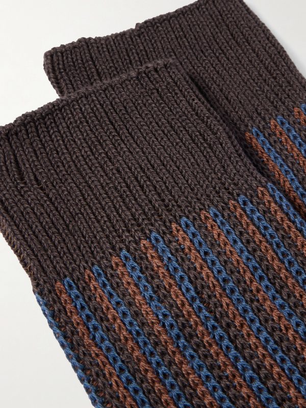 Striped Cotton-Blend Socks - CU