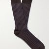 Striped Cotton-Blend Socks