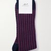 Striped Cotton-Blend Socks - E1 Striped Cotton-Blend Socks - E1