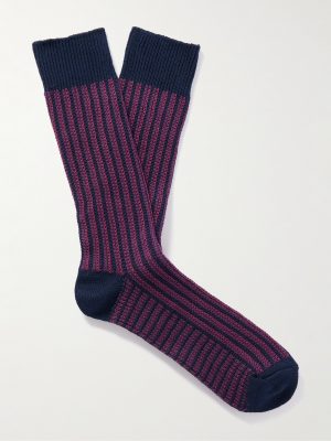 Striped Cotton-Blend Socks