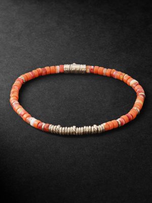 Heishi 14-Karat Gold, Sterling Silver and Shell Beaded Bracelet Heishi 14-Karat Gold, Sterling Silver and Shell Beaded Bracelet